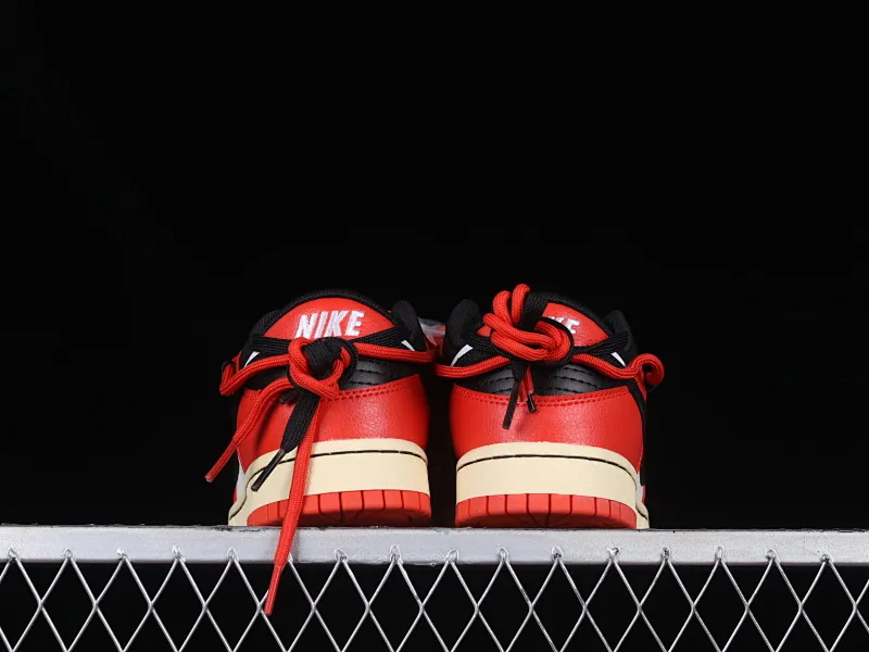 All Categories Nk SB Dunk Series Nk SB Dunk Low Low-top Sneakers Nk Dunk Low Chicago Color Customized Deconstructed Strappy Casual Sneakers DD3363-100